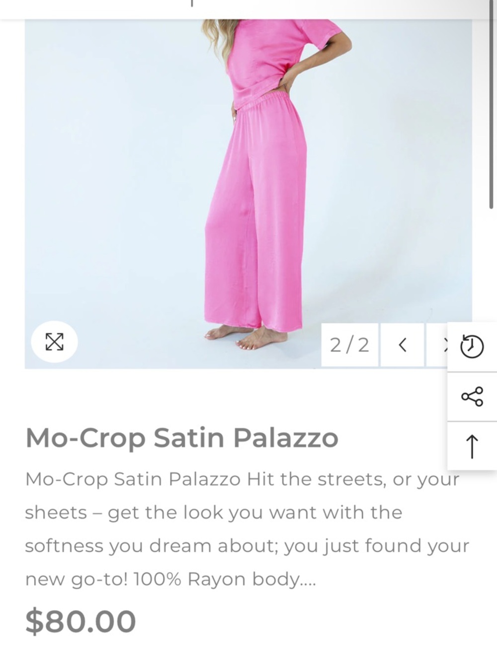 PJ HARLOW 3 pc set PINK Relaxed Wide-Leg Pants, tank and short sleeve top BUNDLE - Picture 3 of 10